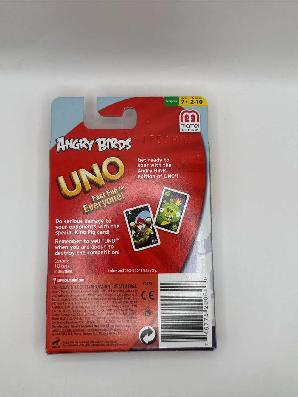 Angry Birds Uno Card Game